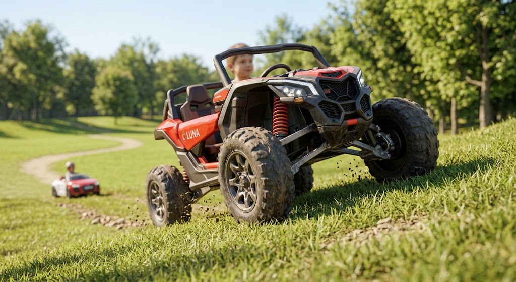 4WD hill climbing power on the Best 24V Ride-On Vehicles for Big Kids.