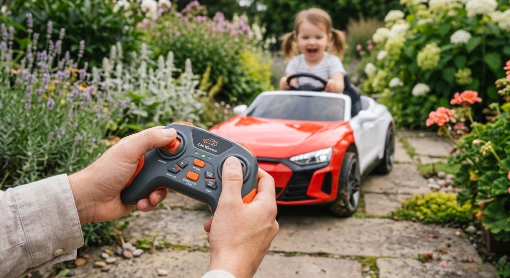 Parental remote control feature on the Best 12V Electric Ride-On Cars for 3-Year-Olds.